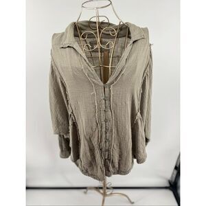We The Free Free People Gauzy Summer Daydream Oversized Button Down Size Small